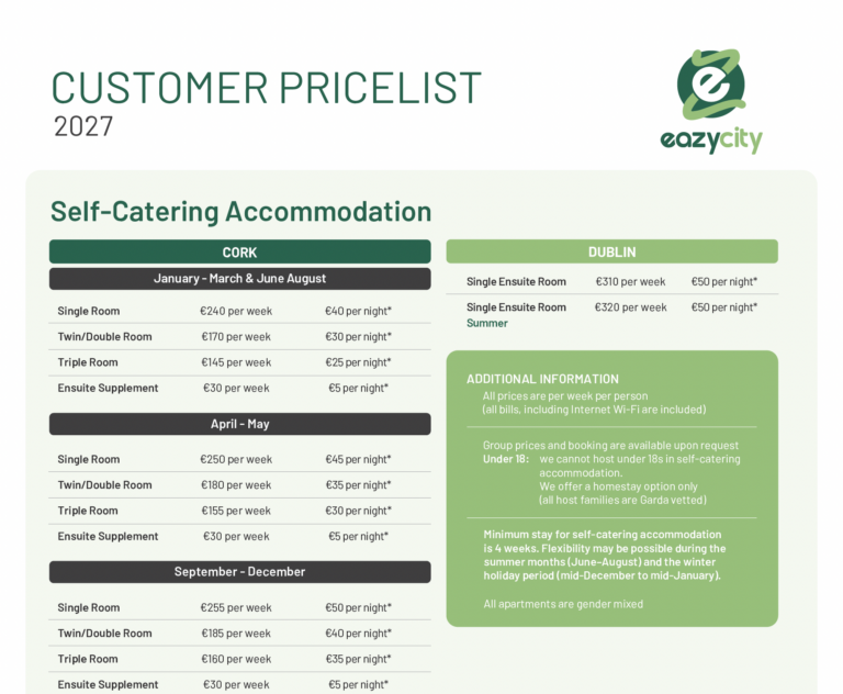 EazyCity 2027 Accommodation Price List &ndash; Now Available!